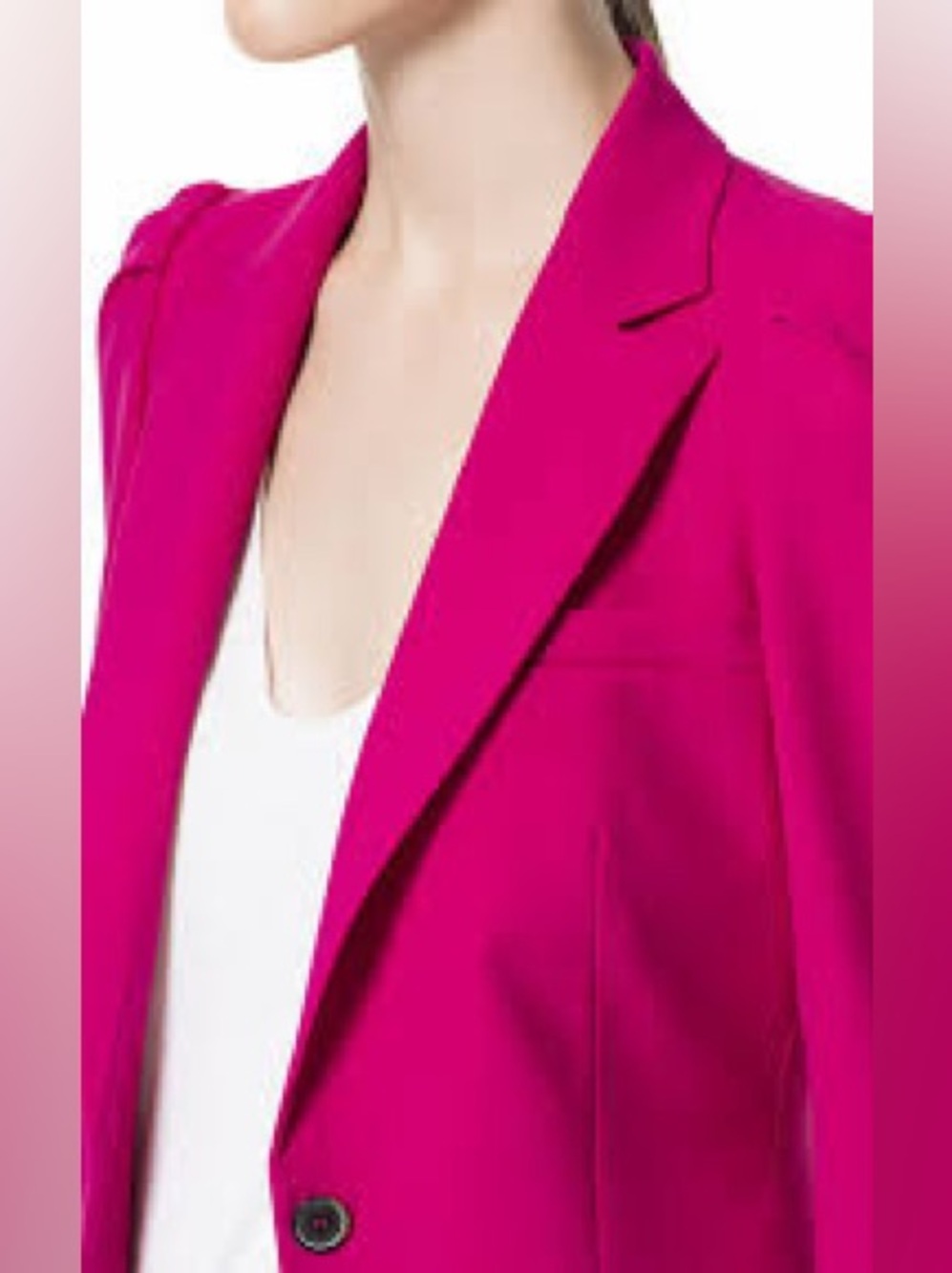 Zara Hot Pink Single-Button Tailored Blazer